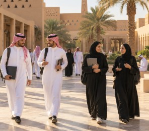 محاضر يقدم عرضاً أمام الطلاب في قاعة محاضرات